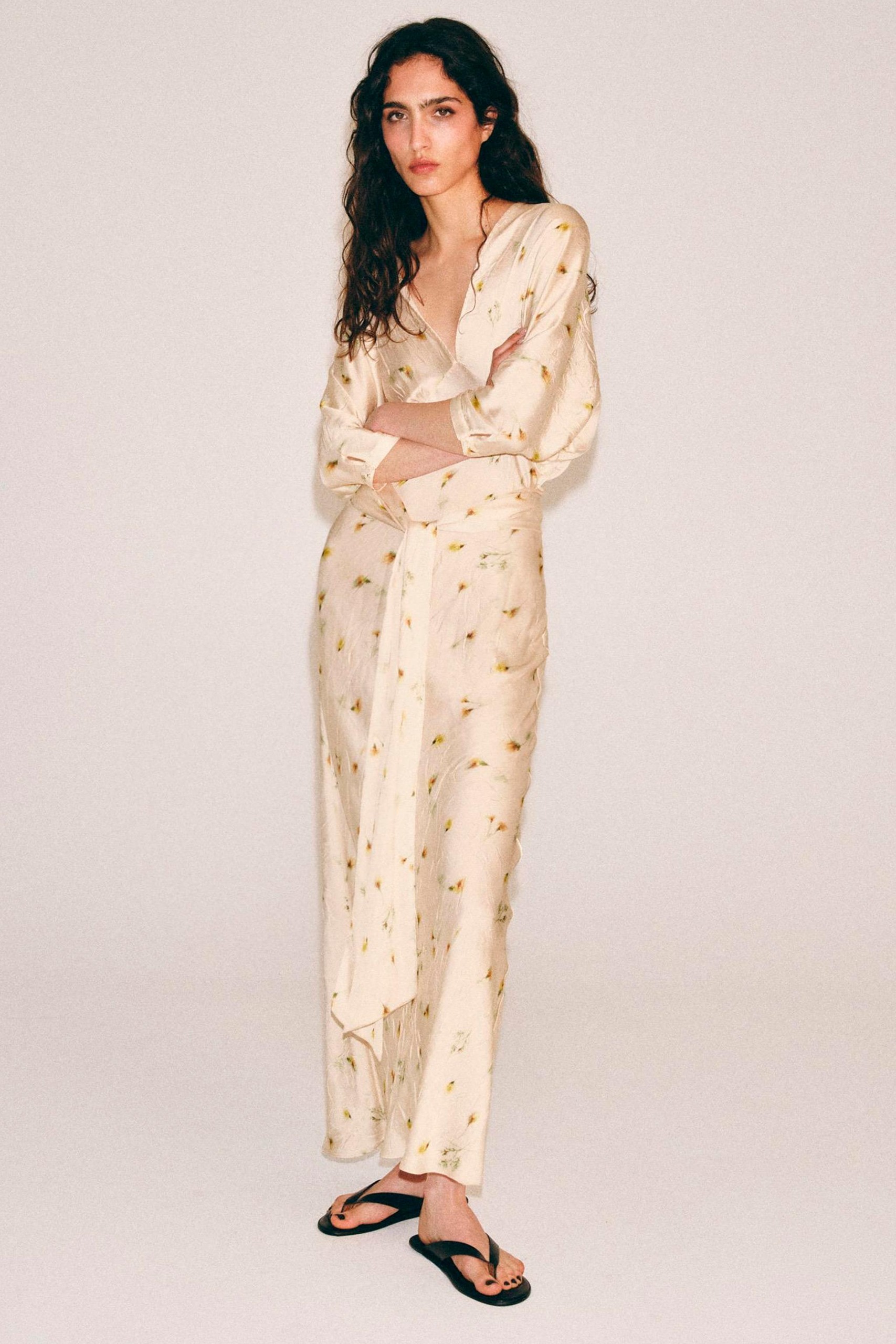 Zw Collection Printed Maxi Dress - Ecru - Xs