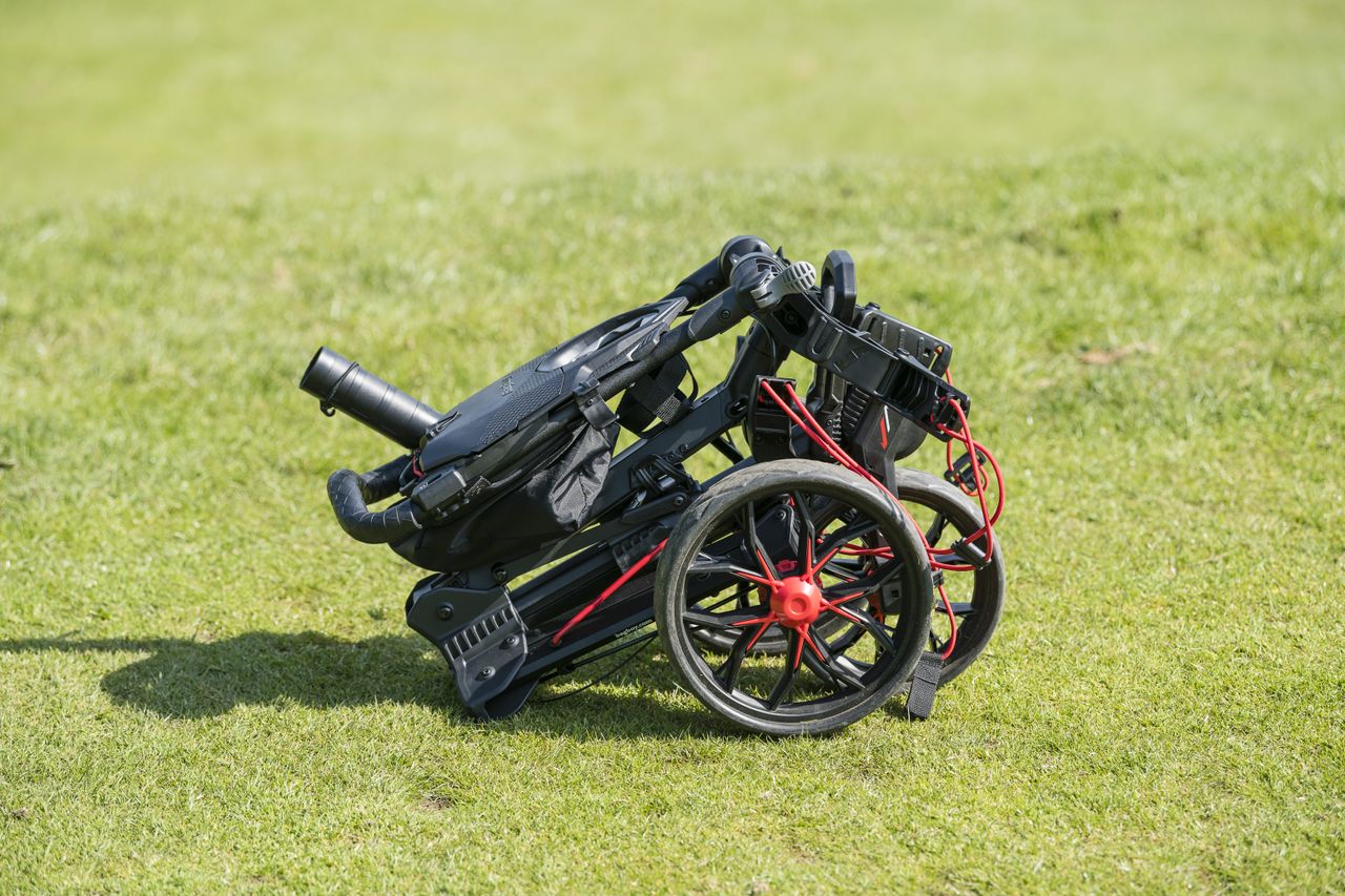 Bag Boy Nitron Push Cart folded up