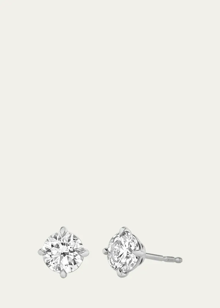 Vrai, 14K Gold Brilliant Round Solitaire Diamond Stud Earrings