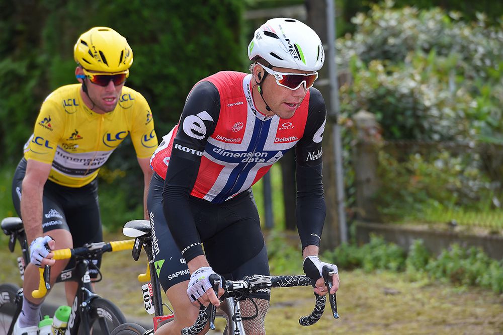 Edvald Boasson Hagen in the Norwegian champs jersey.