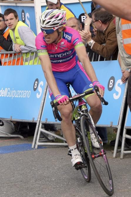 Damiano Cunego (Lampre-Merida) cracked the top-20 on the taxing climb to Trapagaran.