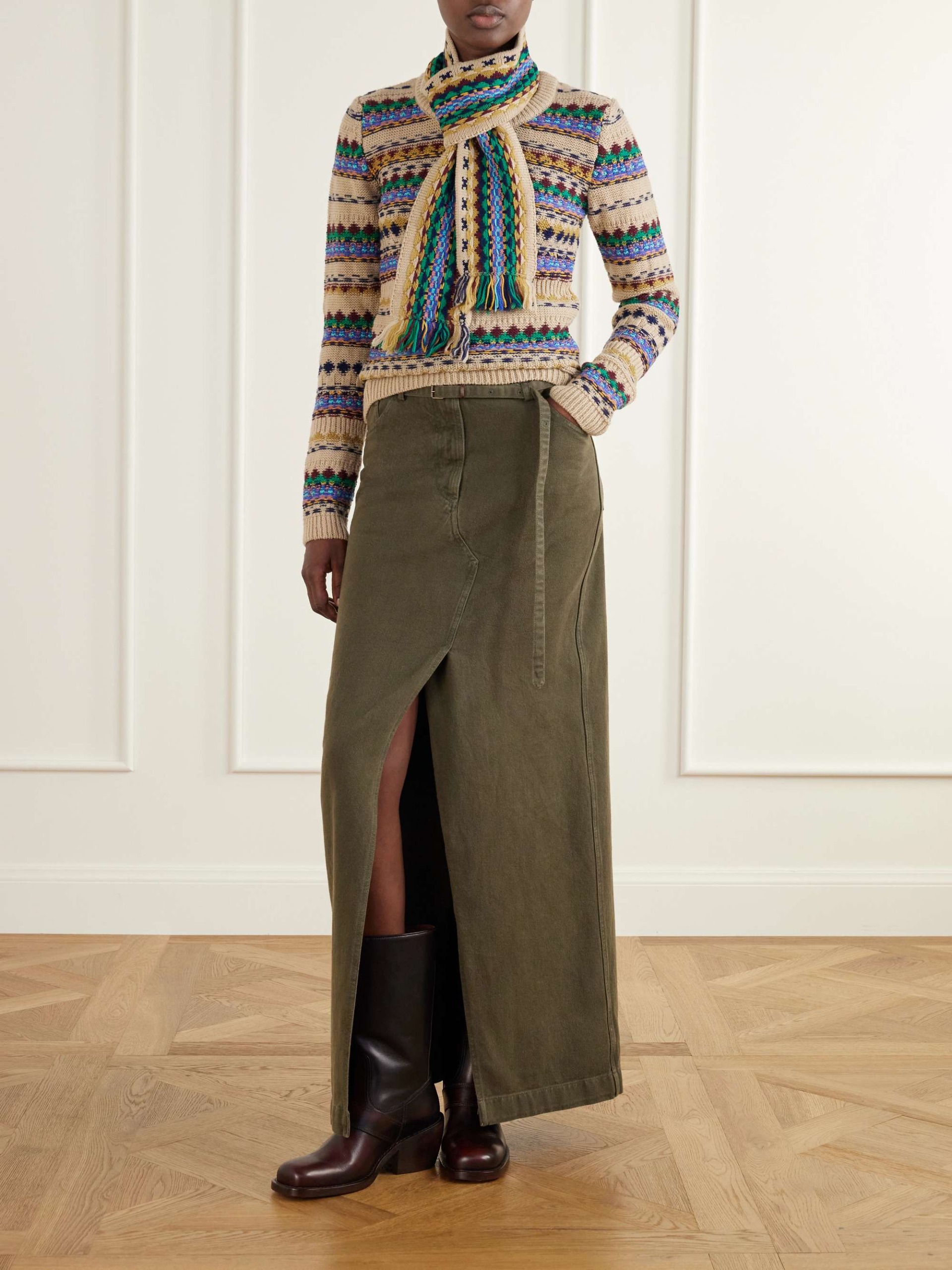 Intarsia Wool Sweater