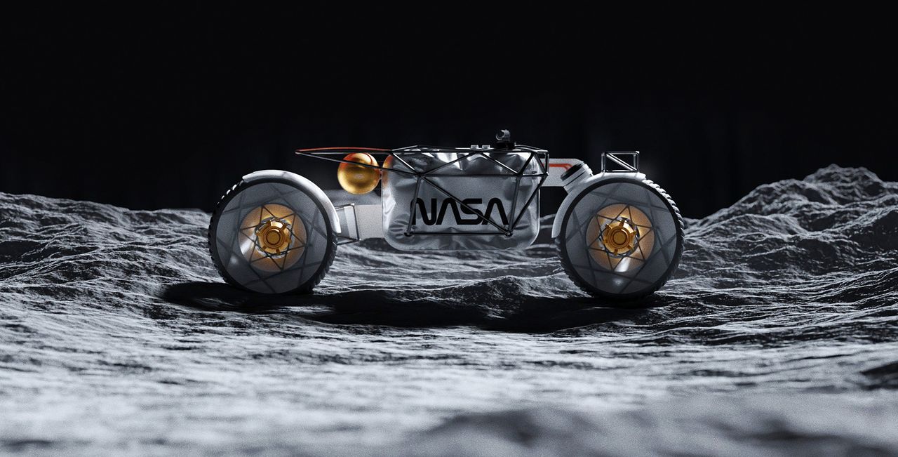 Moscow-based automotive designer Andrew Fabishevskiy has come up with this novel concept for a moon motorcycle.