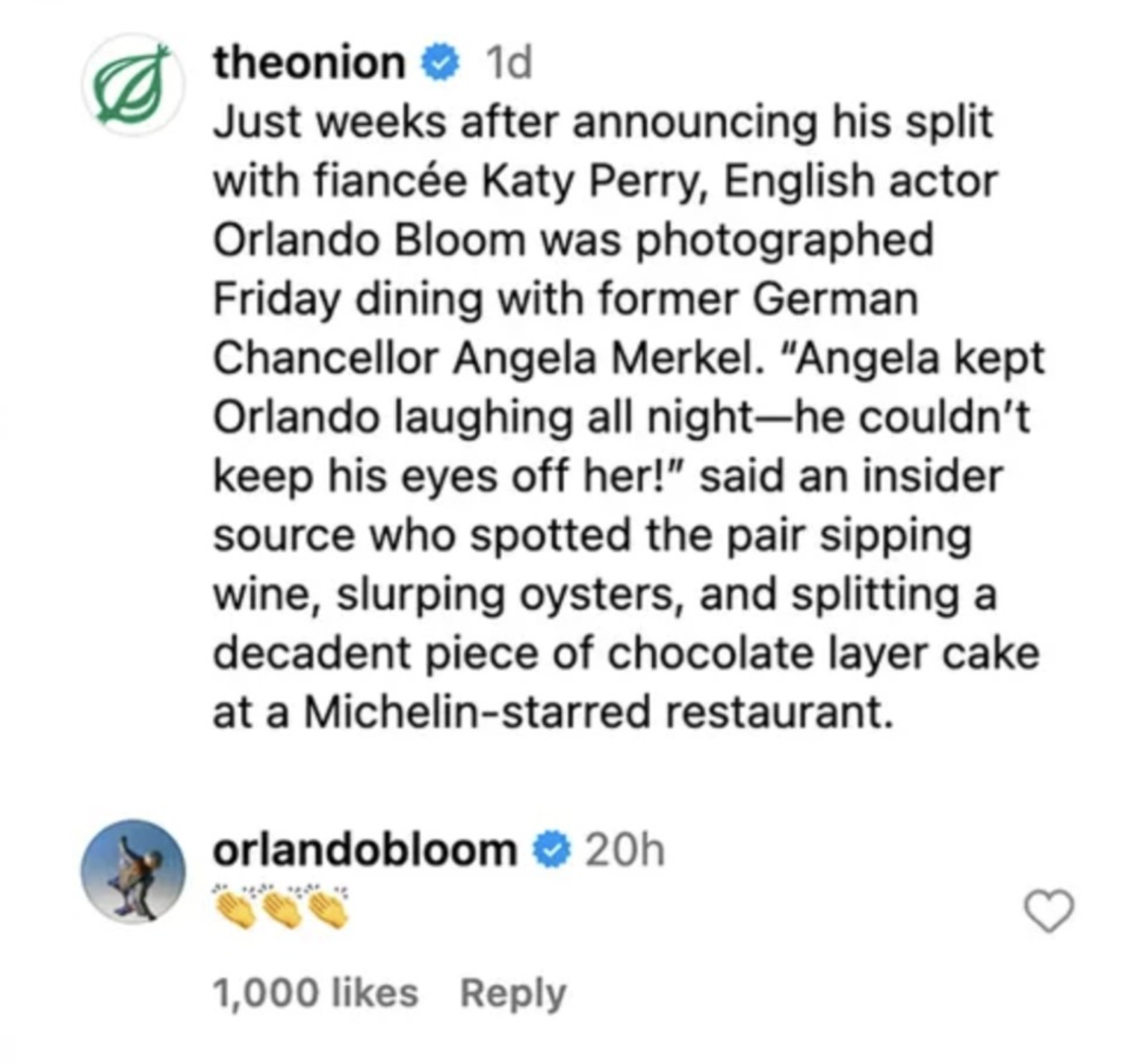 Orlando Bloom had a surprising reaction to the Katy Perry and Justin Trudeau date