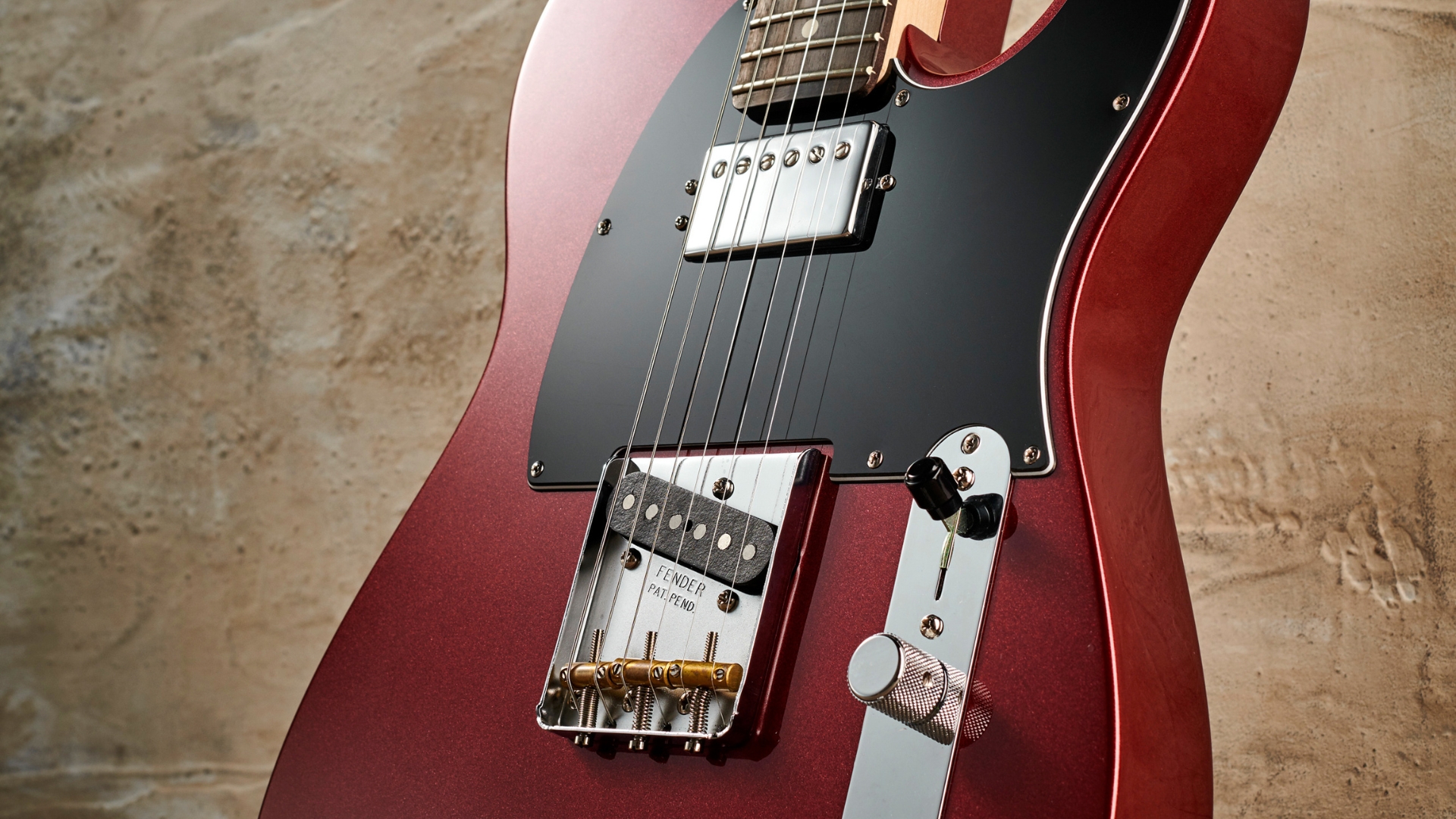Close up of the pickups on a Fender American Performer Telecaster