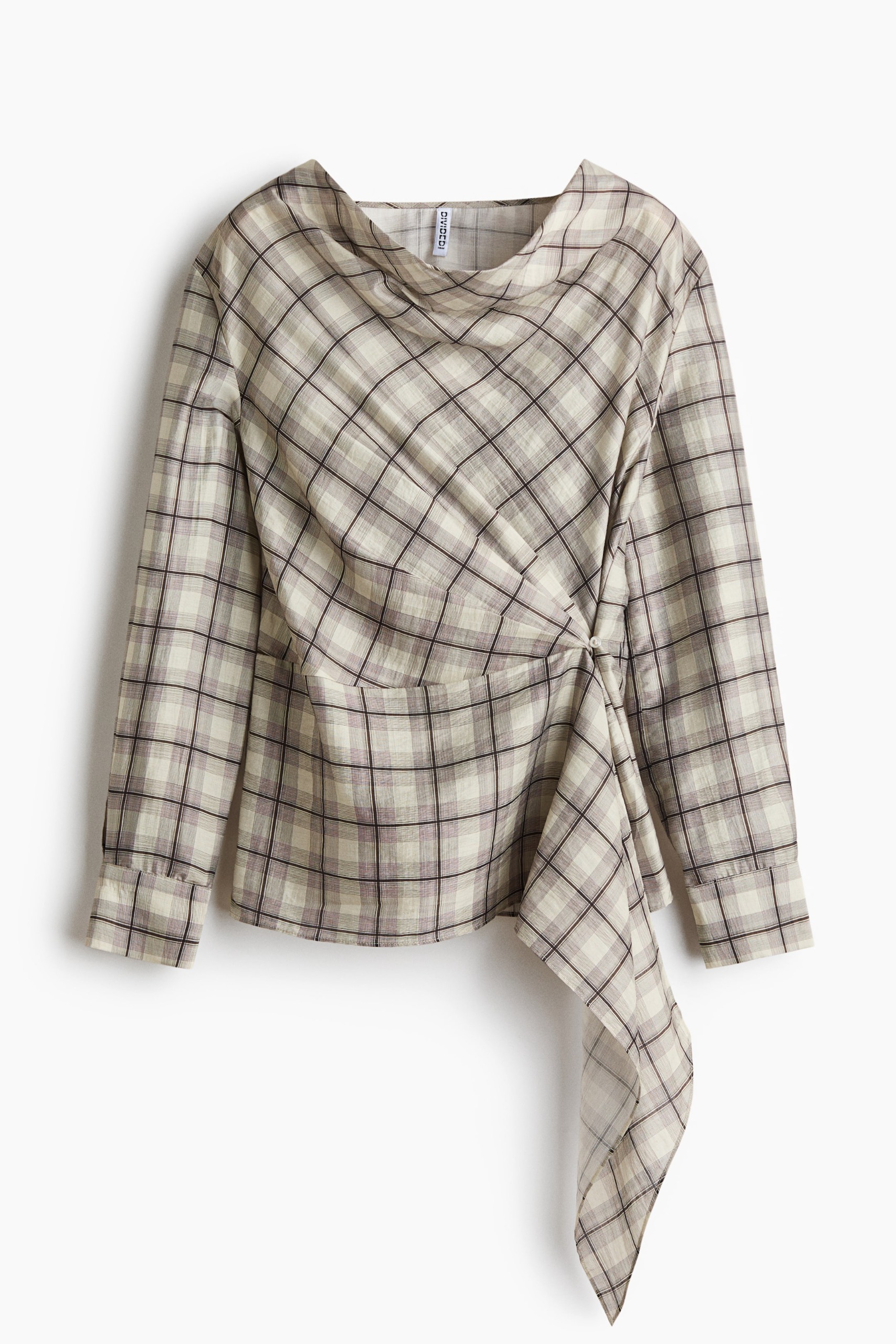 Lyocell-Blend Draped-Panel Blouse