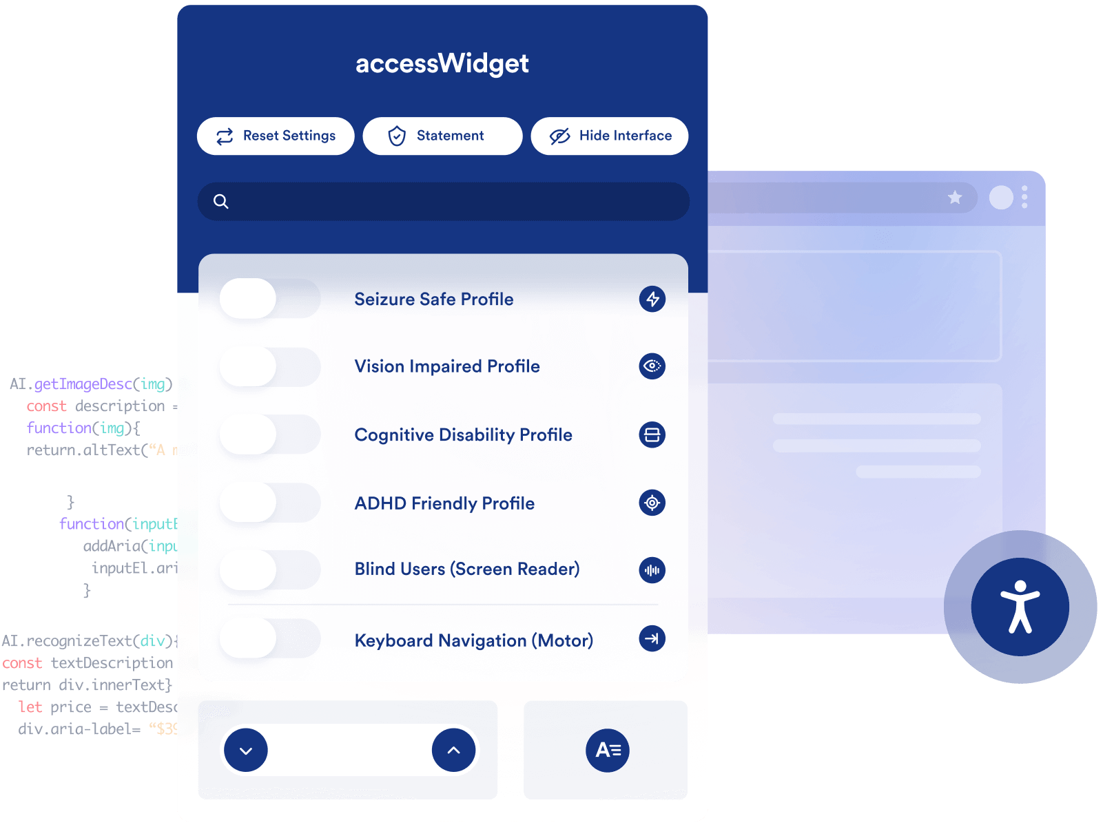 AccessiBe widget sample