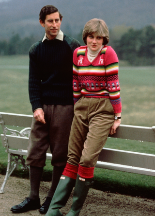 Prince Charles With His Fiance Lady Diana Spencer During A Photocall Before Their Wedding While Staying At Craigowan Lodge On The Balmoral Estate in 1981