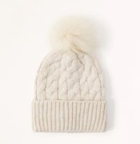 Cable-Knit Pom Beanie, £29 | Abercrombie &amp; Fitch