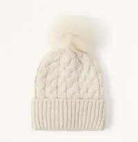 Cable-Knit Pom Beanie, £29 | Abercrombie &amp; Fitch