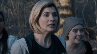 Jodie Whittaker looking a little stressed as the 13th Doctor.