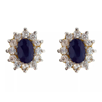 H. Samuel 9ct Gold Sapphire &amp; Cubic Zirconia Oval Cluster Earrings: £119, £89.25 (save £29.75)&nbsp;