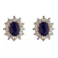 H. Samuel 9ct Gold Sapphire &amp; Cubic Zirconia Oval Cluster Earrings: £119, £89.25 (save £29.75)&nbsp;