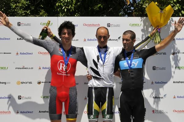 The men&rsquo;s podium, Jesse Sergent, Westley Gough and Greg Henderson