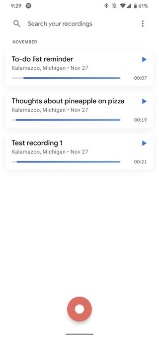 Pixel 4 Recorder app