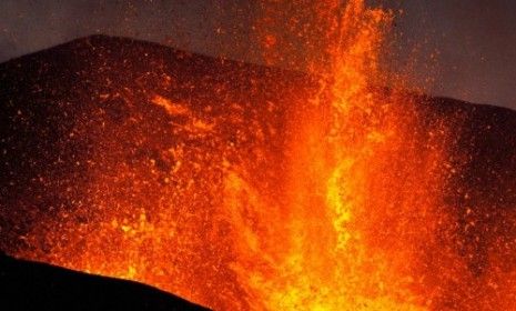 What causes a volcanic eruption?