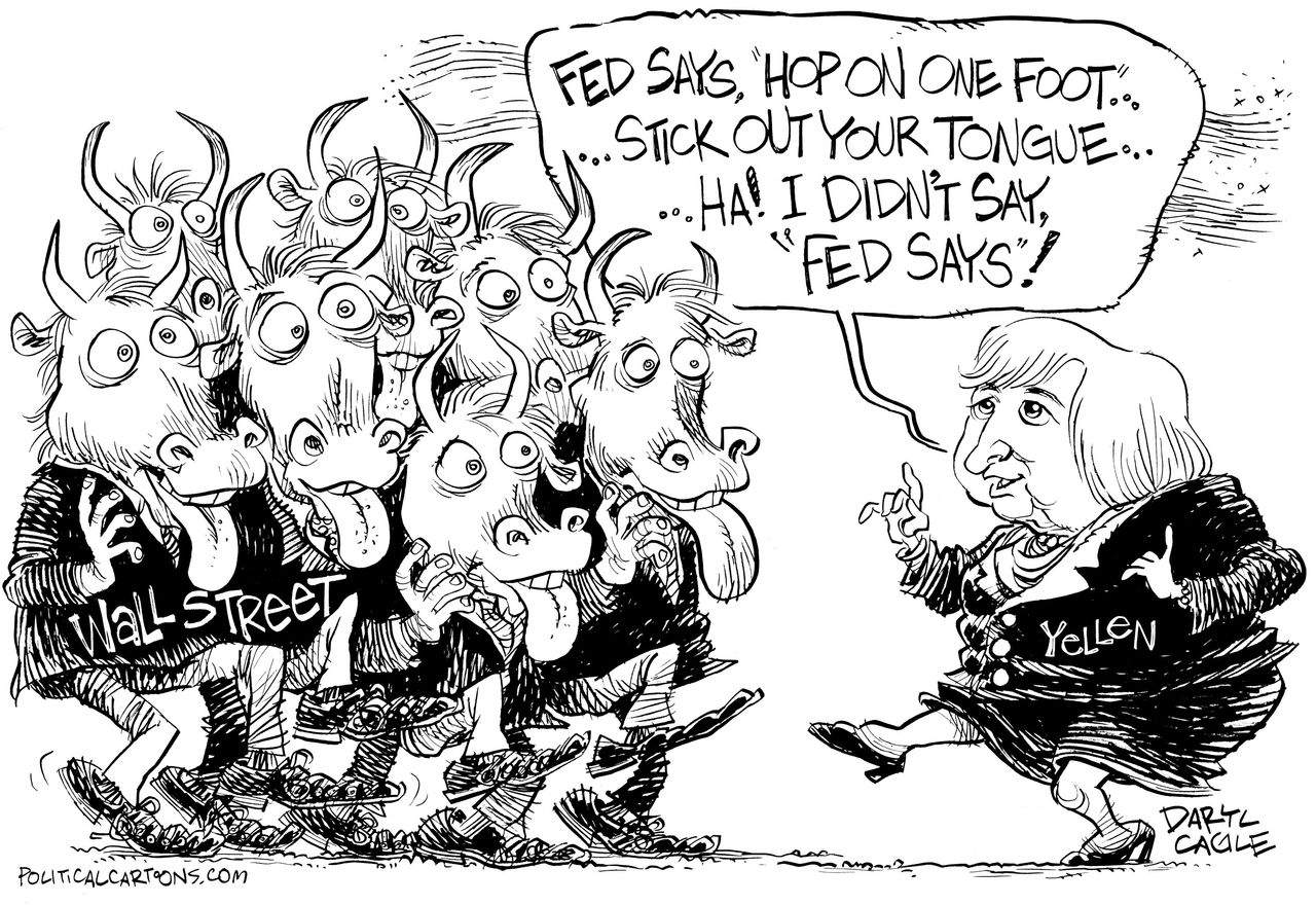 Editorial cartoon U.S. Wall Street Fed