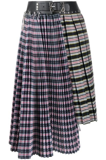 Chopova Lowena Tartan-Print Asymmetric Skirt