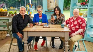 Paul Hollywood, Prue Leith, Noel Fielding, and Matt Lucas in The Great British Baking Show