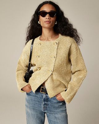 Oversized Double-Faced Metallic Jacket