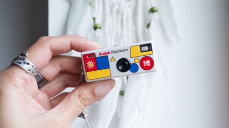 A photo of a Kodak Charmera keychain camera