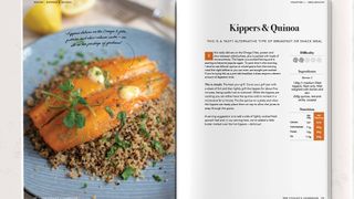 An open page layout with a recipe from a cookbook