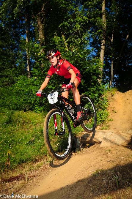 Kate Courtney (Specialized) with the race lead after one lap