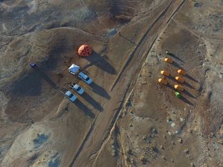 Aerial view of the UK camp