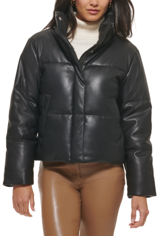 Levi's Water Resistant Faux Leather Puffer Jacket (Was $180) 