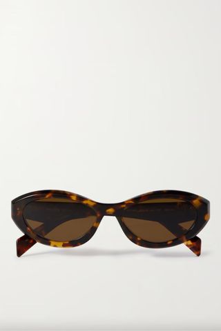 Prada Oval-frame tortoiseshell acetate sunglasses