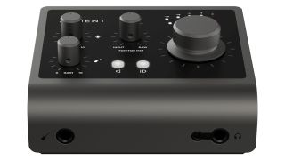 The front panel of an Audient iD4 MkII audio interface