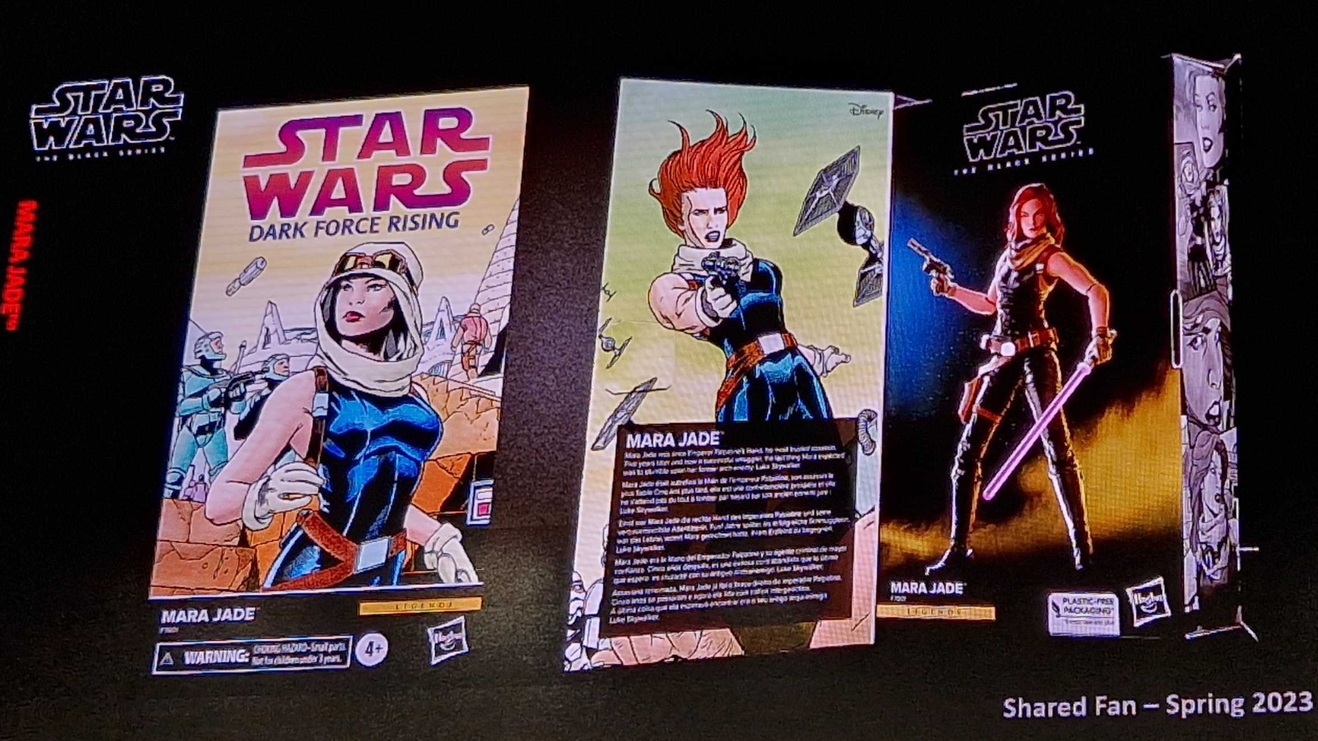 Star Wars The Black Series Mara Jade box on display at MCM Comic Con London