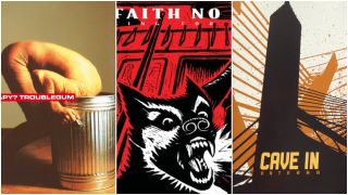 The album covers of Therapy’s Troublegum, Faith No More’s King For A Day Fool For A lifetime and Cave In’s Antenna