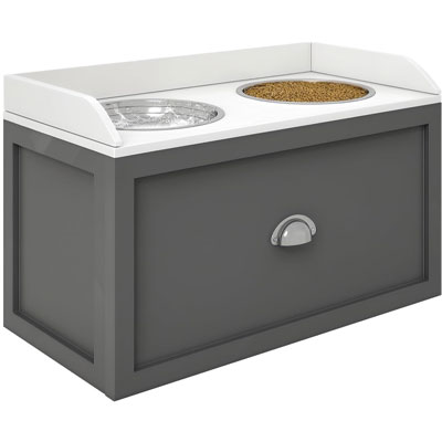 elevated painted pet feeding bowls