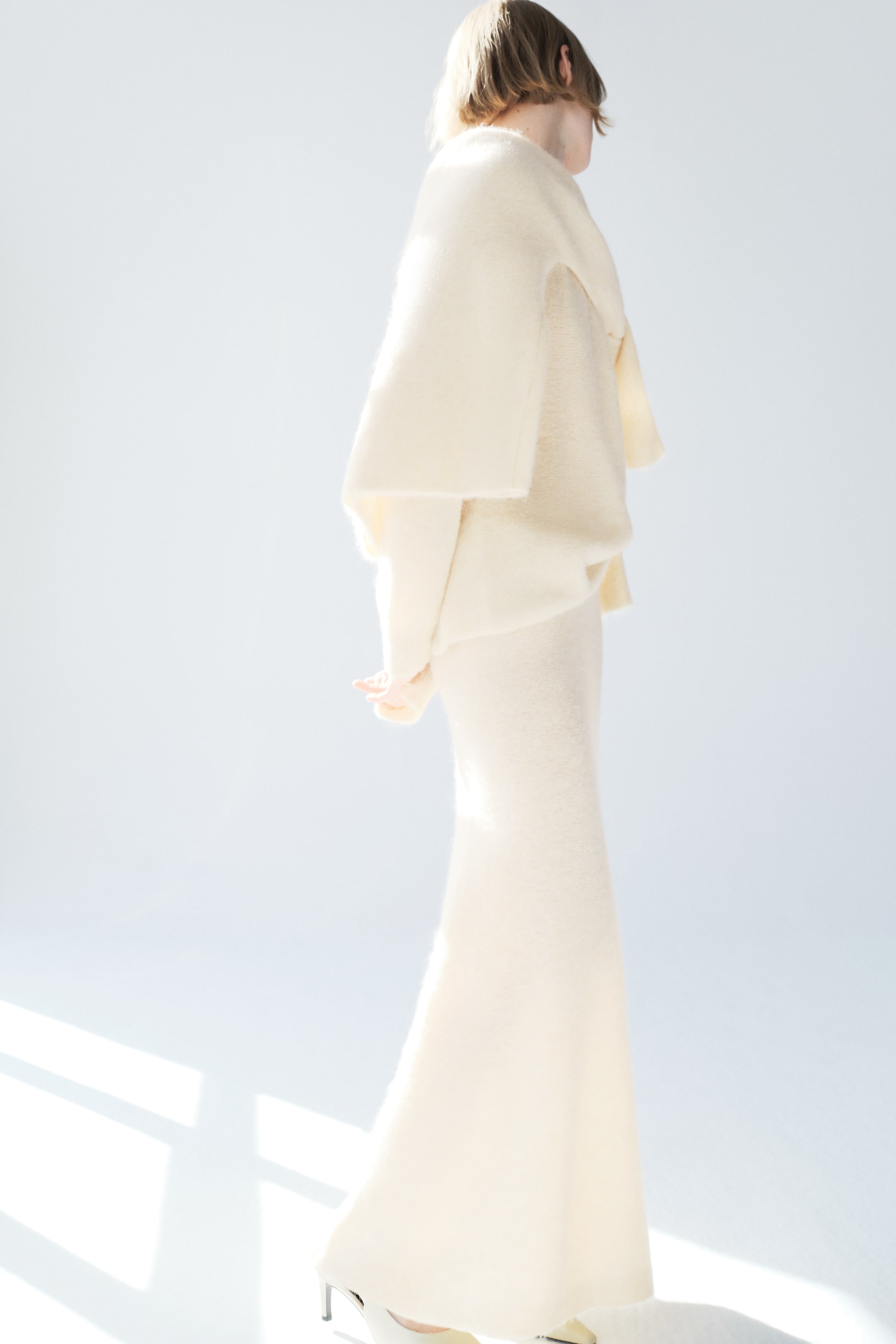 Alpaca-Blend Skirt - Brown