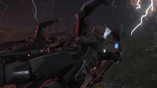 Helldivers 2 Redacted Regiment Warbond two helldivers diving away from danger