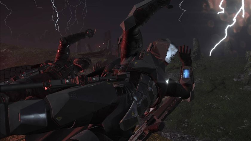 Helldivers 2 Redacted Regiment Warbond two helldivers diving away from danger