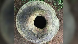 Some of the jars are decorated with geometric designs; and it may be that some were covered with lids, although no lids remain on any of the jars above ground today.