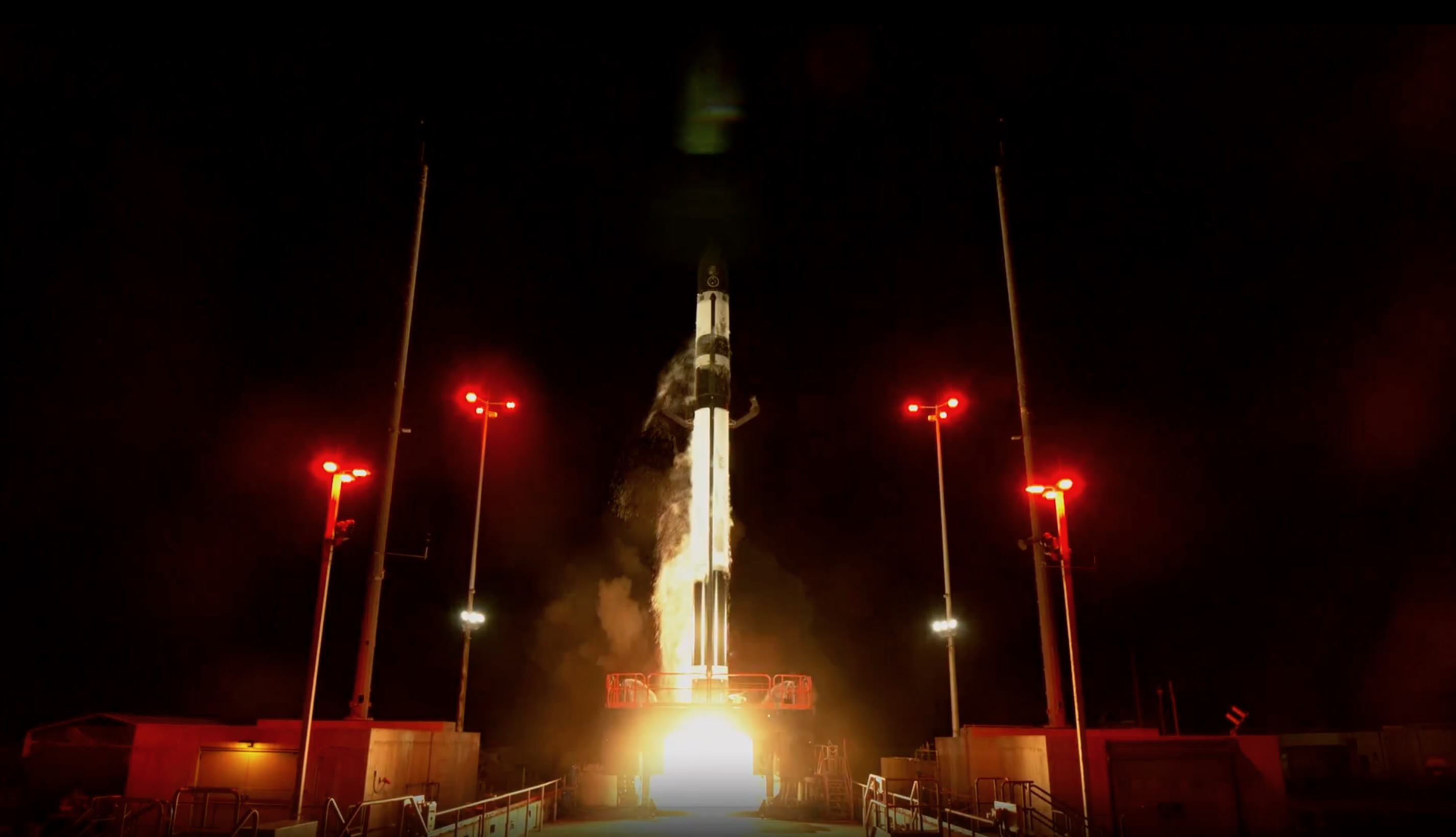 A Rocket Lab Electron rocket launches the "Don't Be Such a Square" mission for the U.S. Space Force on Dec. 18, 2025.