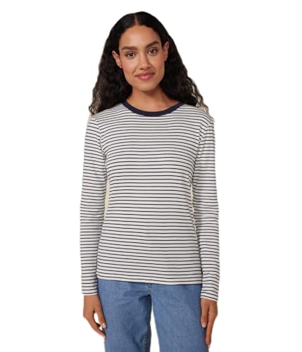 Petit Bateau Women&amp;rsquo;s A0bll Long Sleeve T-Shirt, White/blue, Xs
