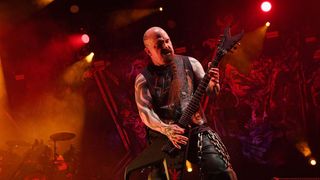 Kerry King performs onstage with Slayer at the MGM Grand Garden Arena in Las Vegas, Nevada on November 27, 2019