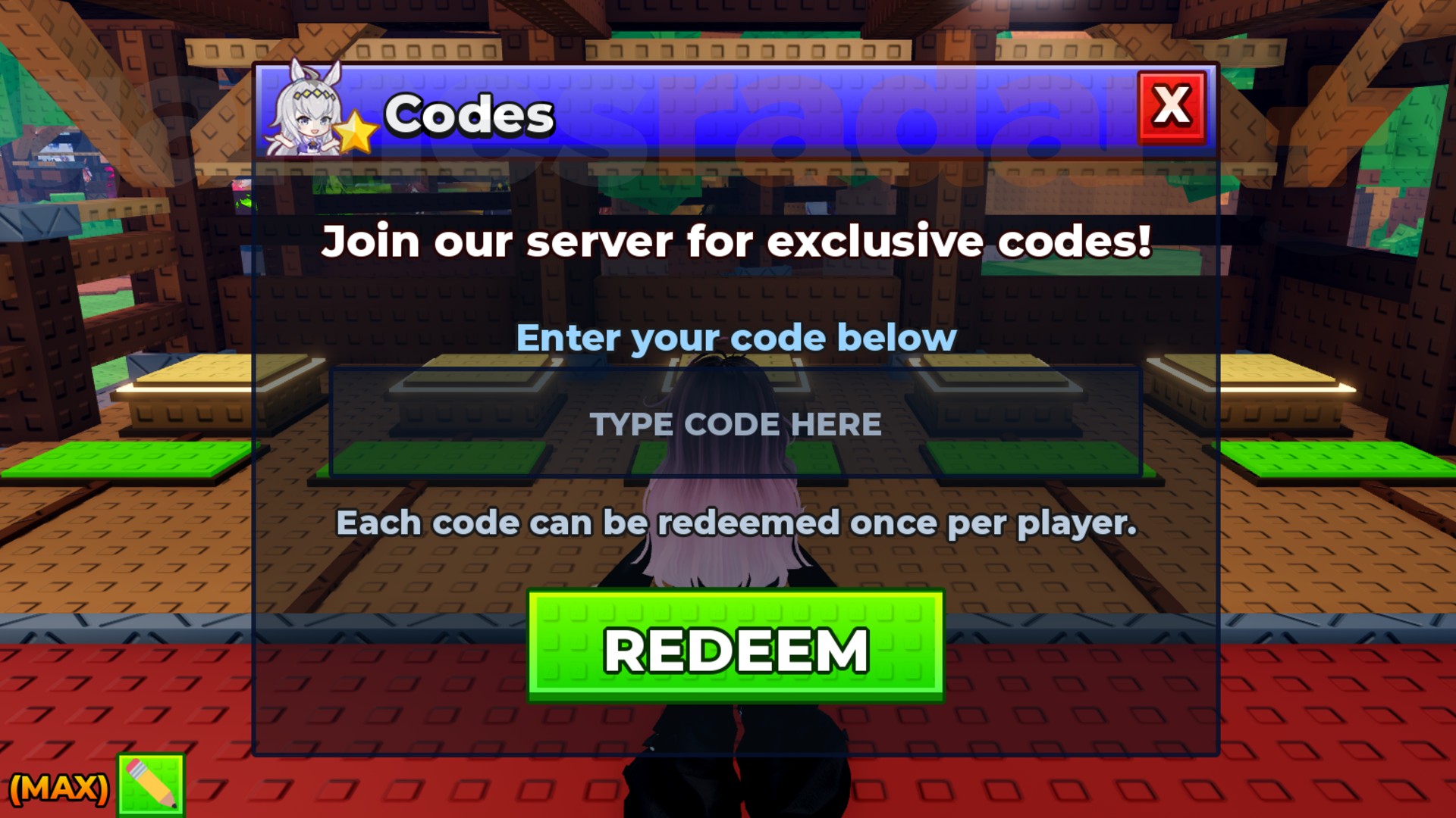The Kick an Uma codes redemption screen.