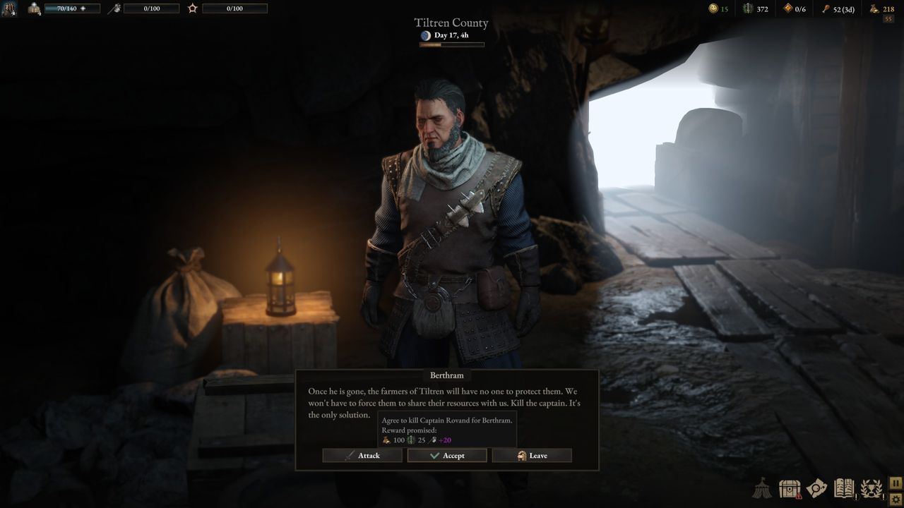 Wartales Berthram or captain choice