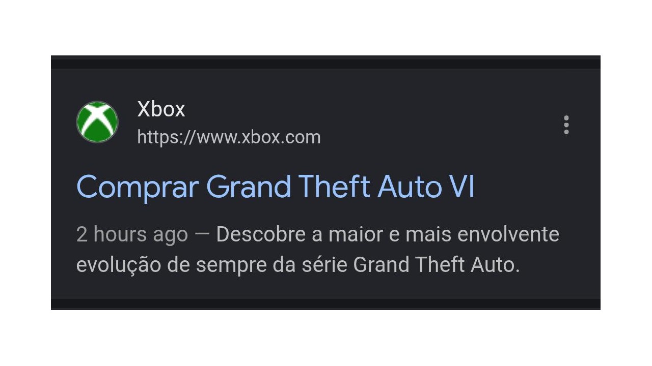 A screenshot of an Xbox Google listing appearing to show a listing page for GTA 6