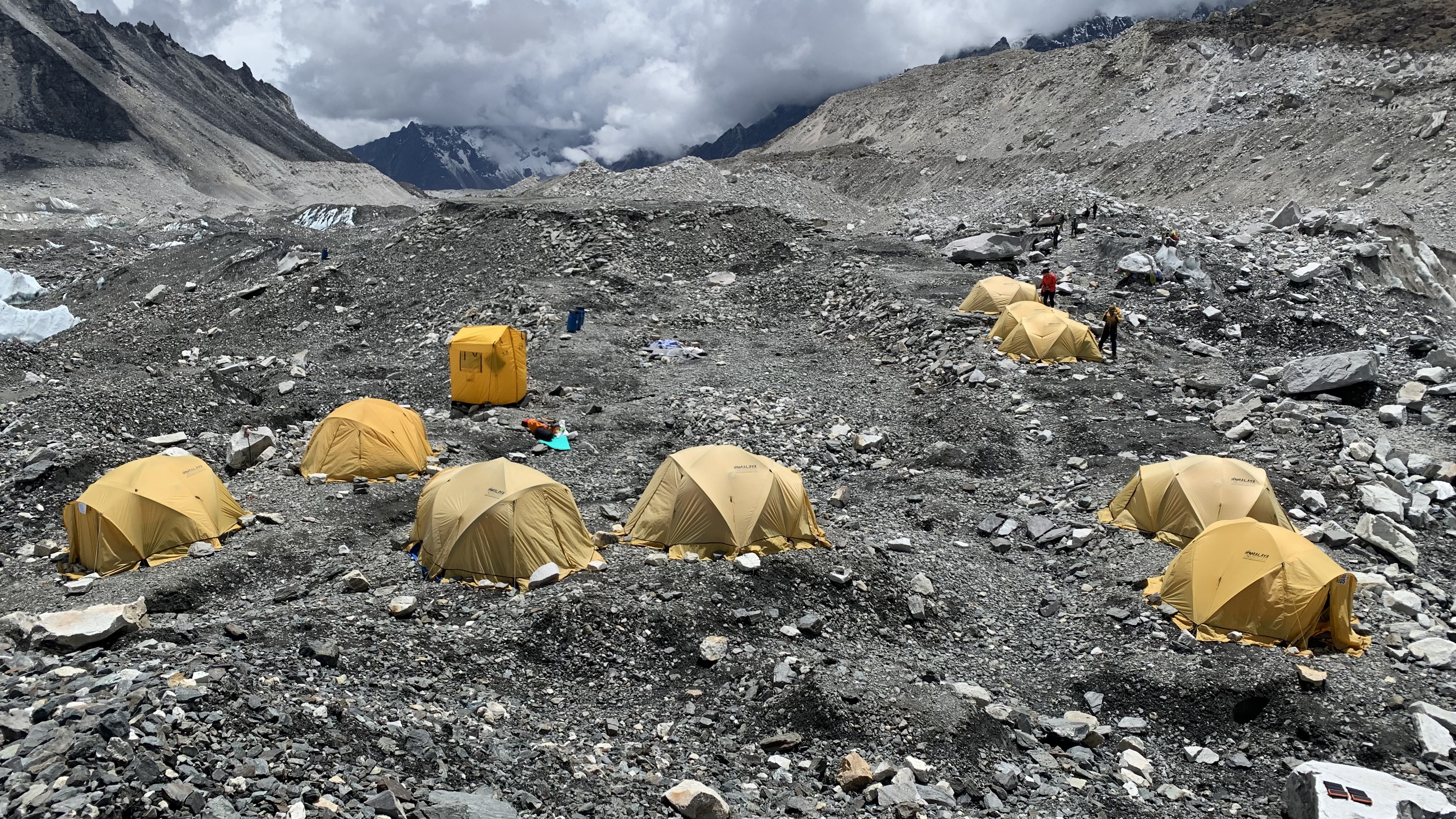 Yellow tents at Everest Base Camp