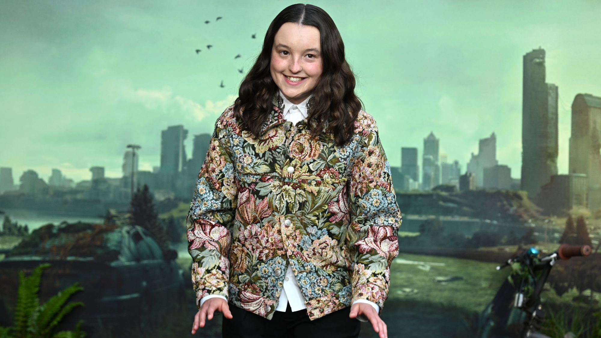 Bella Ramsey attends "The Last Of Us" Season Two UK Premiere at Vue West End on April 10, 2025 in London, England.