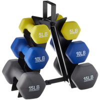 Amazon Basics neoprene dumbbells with rack 