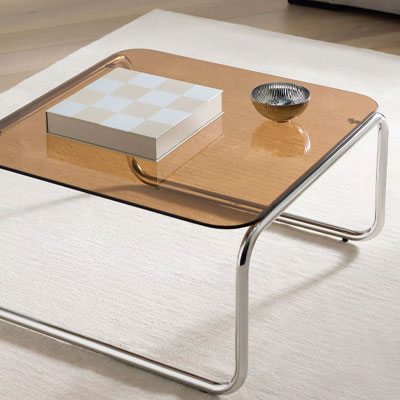 smoked glass retro coffee table