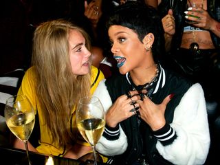 Cara Delevingne and Rihanna at her River Island launch party