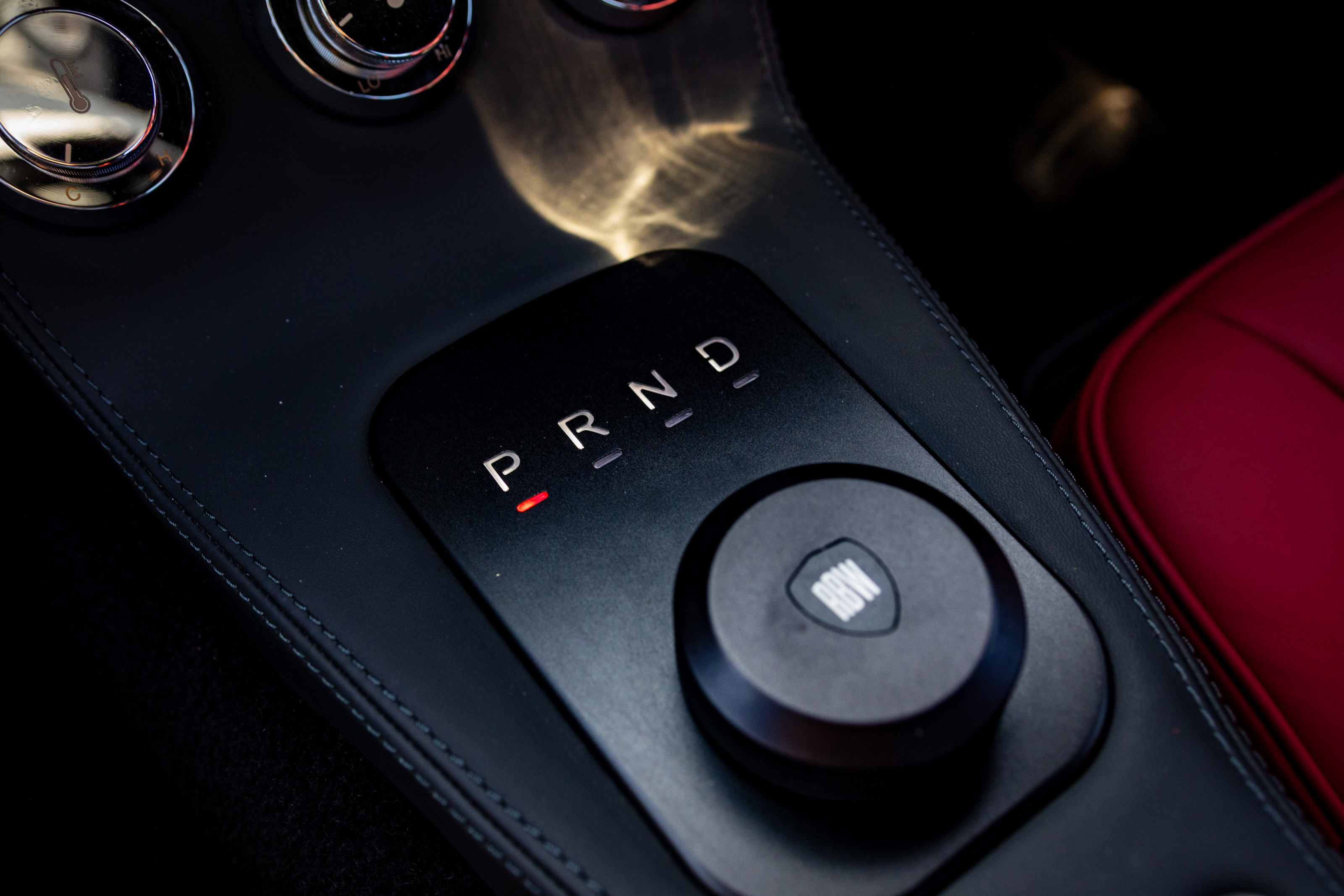 A bespoke drive selector completes the interior